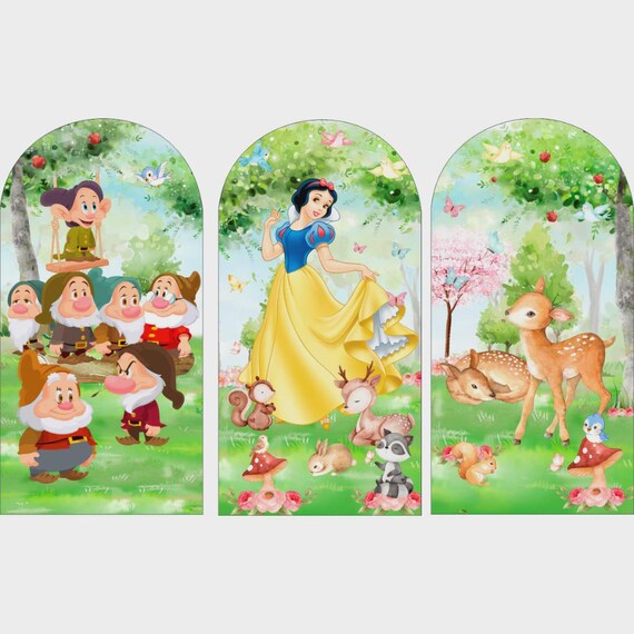 Cartoon Inspired Princess Arch Backdrop Cover Backdrop 3 pieces