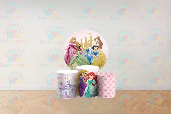 Princess Cartoon Inspired Round Backdrop Cylinders Cover Round Backdrop Cover Photo Photography Background
