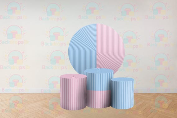Boy or Girl Cartoon Inspired Round Backdrop Cylinders Cover Round Backdrop Cover Photo Photography Background