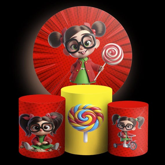 Cartoon Mexican Inspired Round Backdrop Cylinders Cover Round Backdrop Cover Photo Photography Background