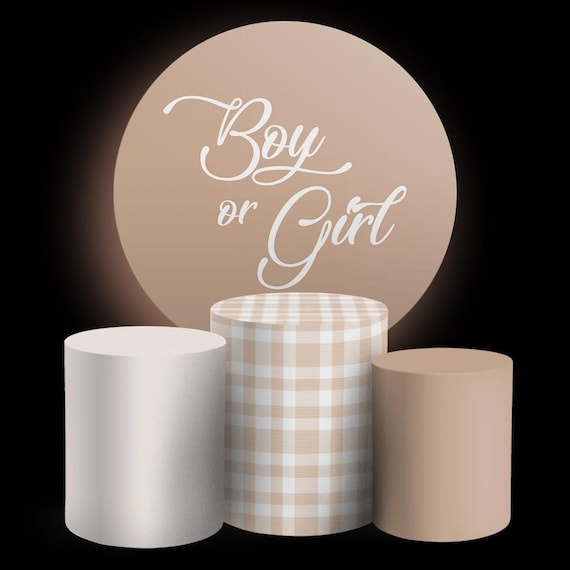 Baby Shower Backdrop | baby shower oh baby| Cylinders Cover Round Backdrop Cover Photo Photography Background