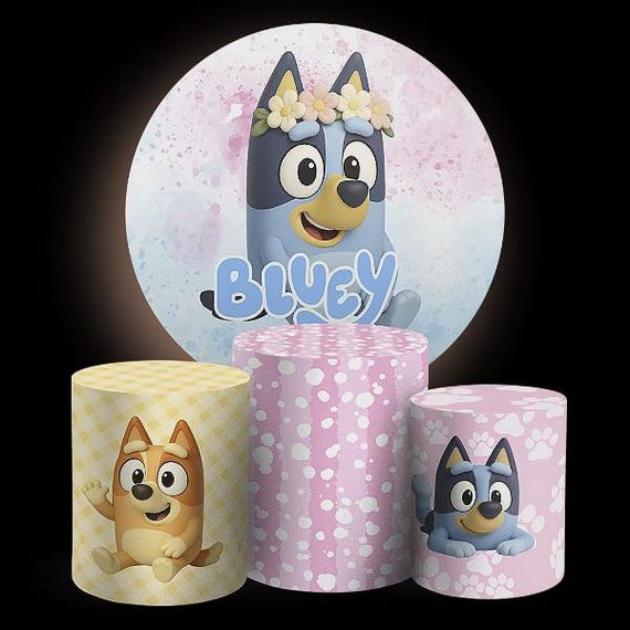 Cartoon Dogs and friends Inspired Round Backdrop Cylinders Cover Round Backdrop Cover Photo Photography Background