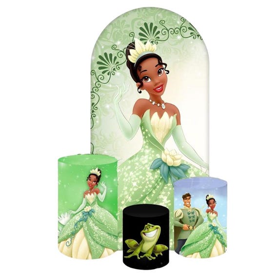 Princess cartoon Arch Backdrop Set 4 Pieces | Cylinder Covers for Birthday Party| Frog