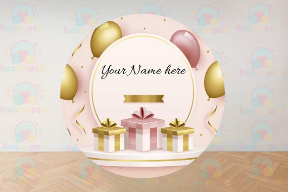 Inspired Happy Birthday Customized Round Backdrop | Round Backdrop Cover | Photo Photography Background