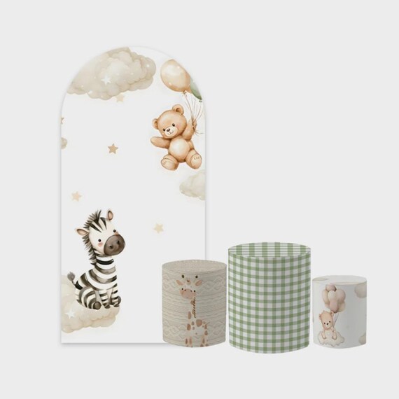 Baby Shower Arch Backdrop Set 4 Pieces | Oh baby arch backdrop |Cylinder Covers for Birthday Party
