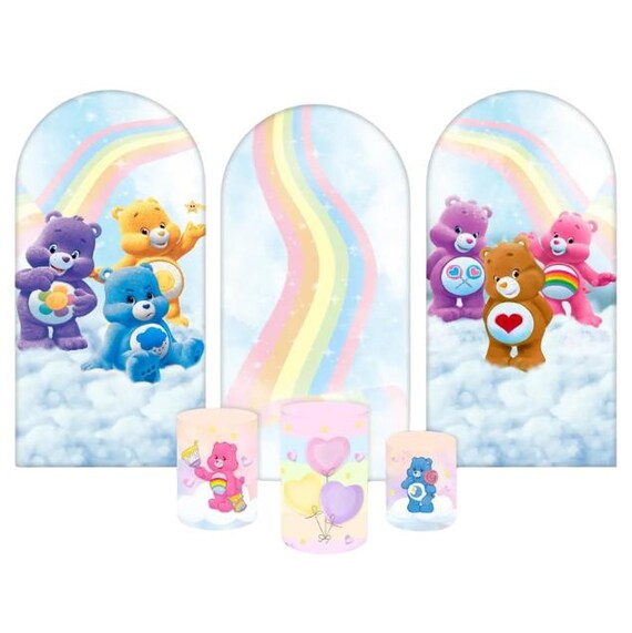 Bears Inspired Arch Backdrop Set 6 Pieces | Cylinder Covers for Birthday Party