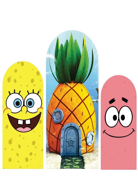 Sponge and friends Arch Backdrop Cover Backdrop 3 pieces|  Birthday Backdrop