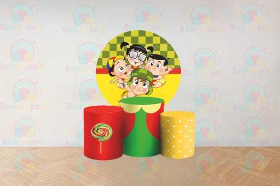 Mexican Cartoon Inspired Round Backdrop Cylinders Cover Round Backdrop Cover Photo Photography Background
