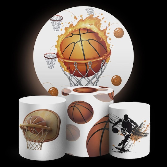 Basketball Inspired Round Backdrop Cylinders Cover Round Backdrop Cover Photo Photography Background