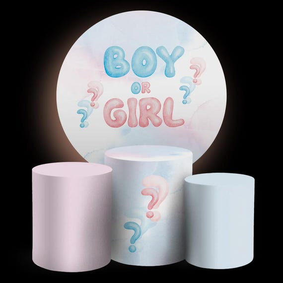 Baby Shower Backdrop | baby shower oh baby| Cylinders Cover Round Backdrop Cover Photo Photography Background