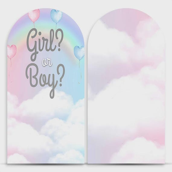 Boy or Girl Backdrop cover Set of 2 | Roman Panel | PhotoBackdrop | Gender Reveal backdrop