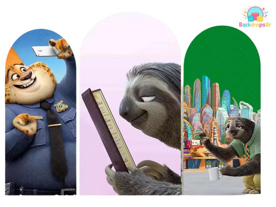 Animals Zoo Inspiration cartoon Arch Backdrop Cover Backdrop 3 pieces