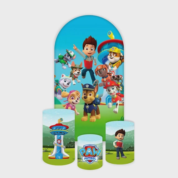 Rescue dogs Dogs Arch Backdrop Set 4 Pieces | Cylinder Covers for Birthday Party