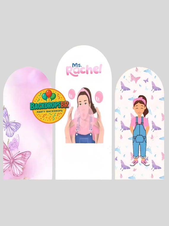 Ms Rachel Arch Backdrop Cover Backdrop 3 pieces| Birthday Backdrop