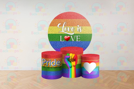 Pride Cartoon Inspired Round Backdrop Cylinders Cover Round Backdrop Cover Photo Photography Background