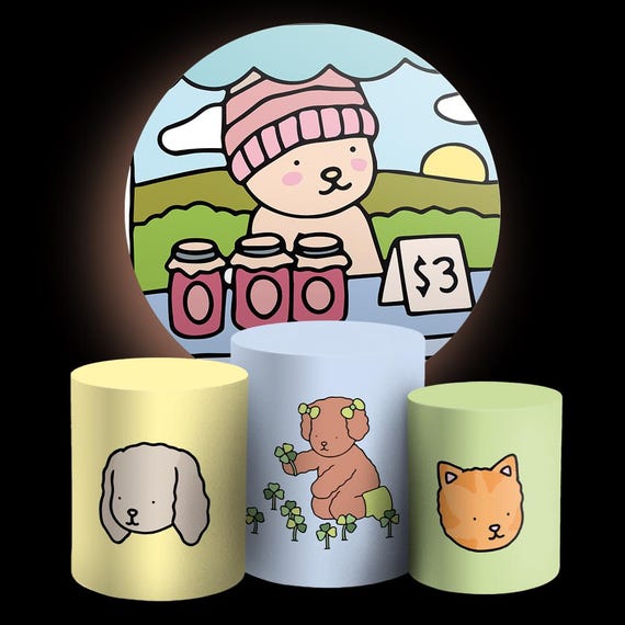 Cartoon Inspired Round Backdrop Cylinders Cover Round Backdrop Cover Photo Photography Background