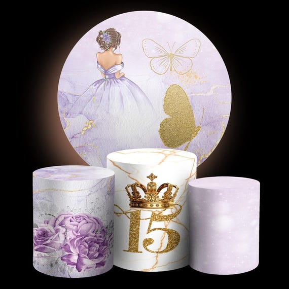 15 years 15 años Inspired Round Backdrop Cylinders Cover Round Backdrop Cover Photo Photography Background