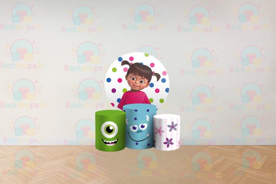 Cartoon Inspired monster Round Backdrop Cylinders Cover Round Backdrop Cover Photo Photography Background