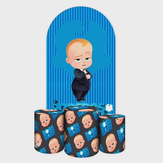 Cartoon Baby Arch Backdrop Set 4 Pieces | Cylinder Covers for Birthday Party