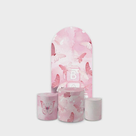 Baby Shower Arch Backdrop Set 4 Pieces | Oh baby arch backdrop |Cylinder Covers for Birthday Party| bear babyshower