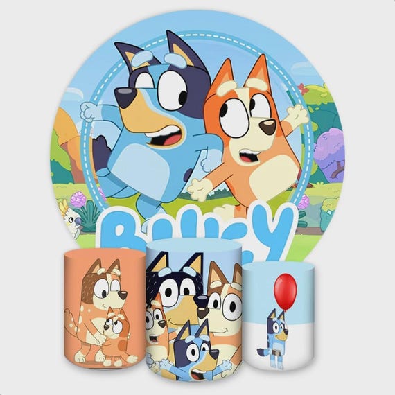 Cartoon Dogs and friends Inspired Round Backdrop Cylinders Cover Round Backdrop Cover Photo Photography Background