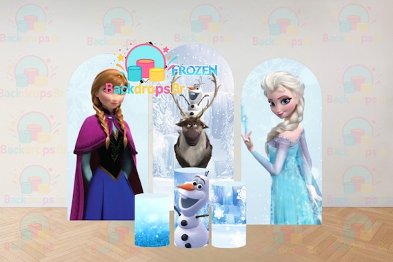 Ice Princess Inspired Arch Backdrop Set 6 Pieces | Cylinder Covers for Birthday Party