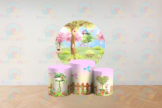 Birds Inspired Round Backdrop Cylinders Cover Round Backdrop Cover Photo Photography Background