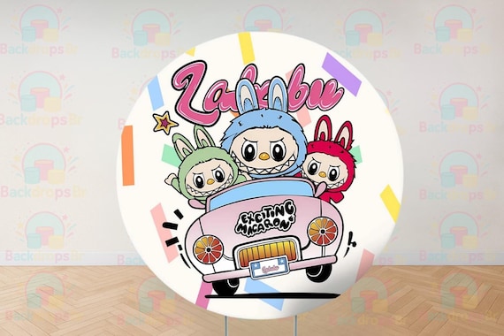 Inspiration Labu dolls Cartoon Round Backdrop | Round Backdrop Cover | Photo Photography Background