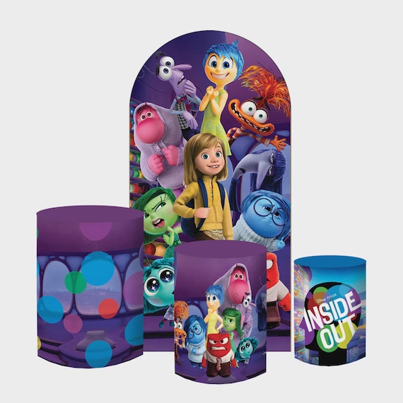 cartoon Arch Backdrop Set 4 Pieces | Cylinder Covers for Birthday Party