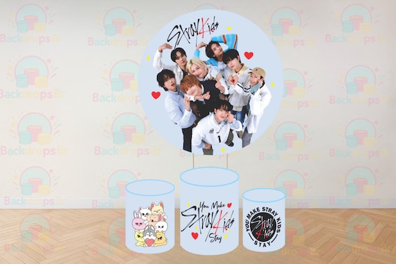 Kpop Demon Hunter Stray Cartoon Inspired Round Backdrop Cylinders Cover Round Backdrop Cover Photo Photography Background