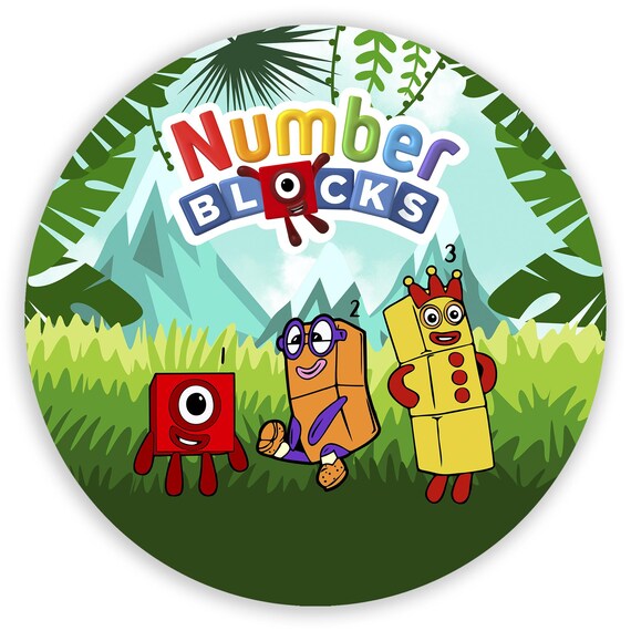 Cartoon block numbers Inspired Round Backdrop | Round Backdrop Cover | Photo Photography Background