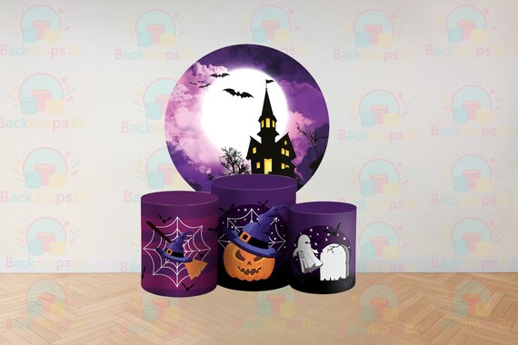 Halloween Inspired Round Backdrop Cylinders Cover Round Backdrop Cover Photo Photography Background