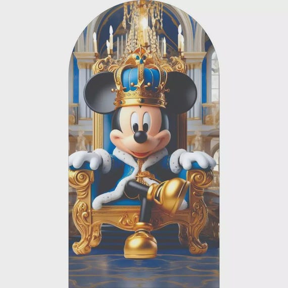Cartoon Royal Mouse Inspiration Arch Backdrop for Birthday Party| Arch Backdrop|Photo Backdrop