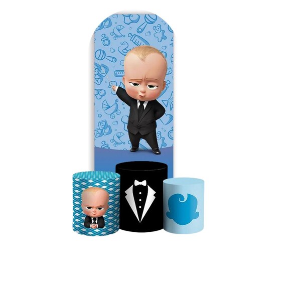 Cartoon Baby Arch Backdrop Set 4 Pieces | Cylinder Covers for Birthday Party