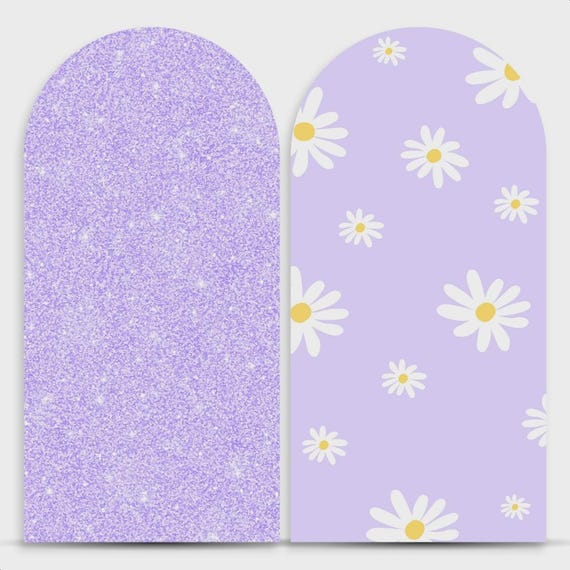 Purple Daisy Flowers Backdrop cover Set of 2 | Roman Panel | PhotoBackdrop