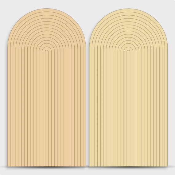 Ripple Arch Backdrop cover Set of 2 salmon | Roman Panel | imitation wood