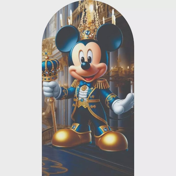 Cartoon Royal Mouse Inspiration Arch Backdrop for Birthday Party| Arch Backdrop|Photo Backdrop