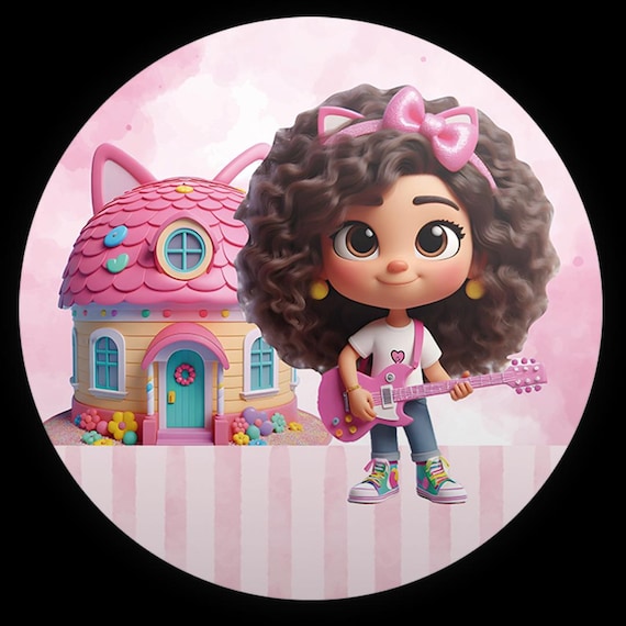 Cartoon Gabby Inspired Round Backdrop | Round Backdrop Cover | Photo Photography Background