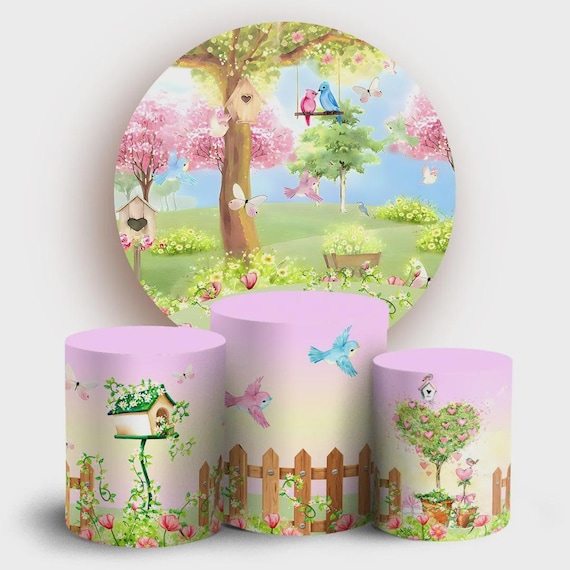 Enchanted Garden Round Backdrop Cylinders Cover Round Backdrop Cover Photo Photography Background