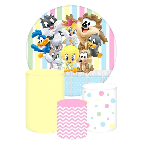 Babies Cartoon Inspired Round Backdrop Cylinders Cover Round Backdrop Cover Photo Photography Background