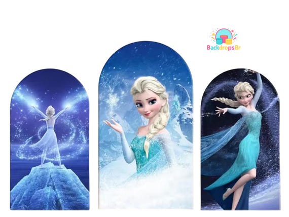 Ice Princess Inspired Arch Backdrop Set 6 Pieces | Cylinder Covers for Birthday Party