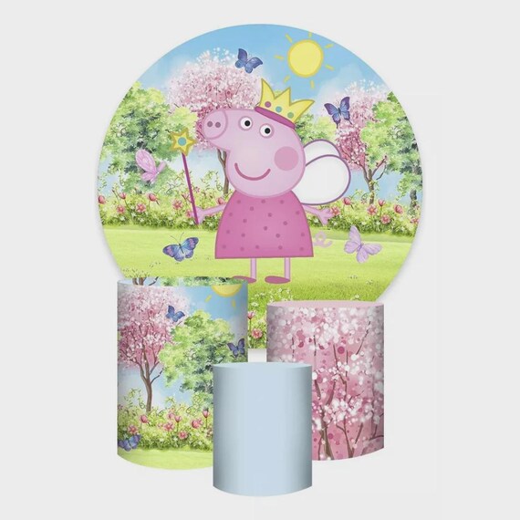 Piggy Round Backdrop Cylinders Cover Round Backdrop Cover Photo Photography Background