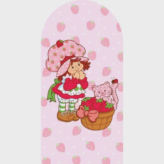 Strawberry Cartoon Inspiration Arch Backdrop for Birthday Party| Arch Backdrop|Photo Backdrop