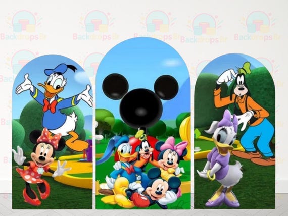 Cartoon Inspired Arch Backdrop Cover Backdrop 3 pieces