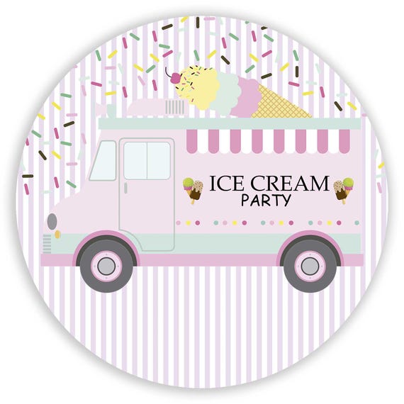 Ice Cream Inspiration Cartoon Round Backdrop | Round Backdrop Cover | Photo Photography Background