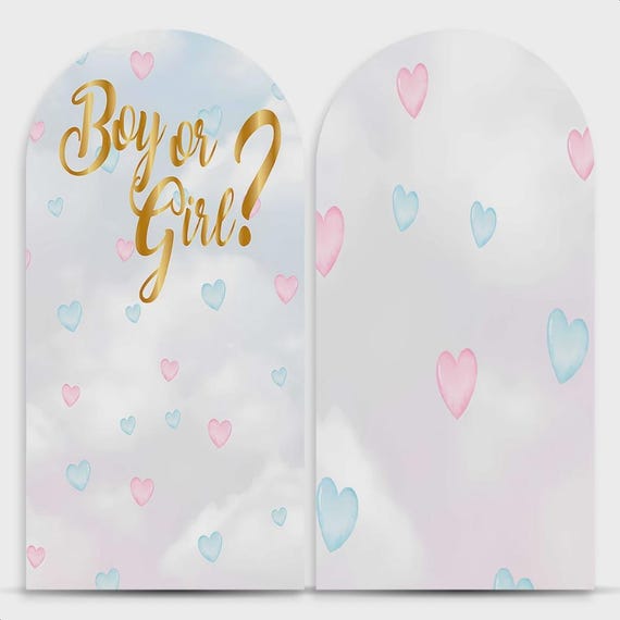 Boy or Girl? Backdrop cover Set of 2 | Roman Panel | PhotoBackdrop | Gender Reveal backdrop