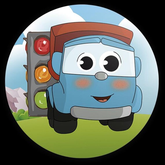 Cartoon little truck Inspired Round Backdrop | Round Backdrop Cover | Photo Photography Background