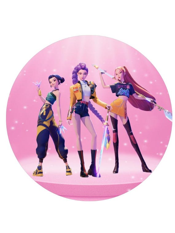 K-pop Cartoon Demon Hunter Inspired Round Backdrop | Round Backdrop Cover | Photo Photography Background