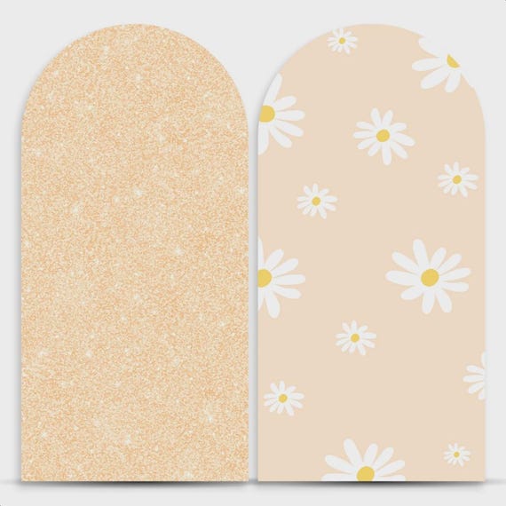 Salmon Daisy Flowers Backdrop cover Set of 2 | Roman Panel | PhotoBackdrop