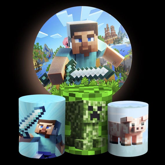 Cartoon Inspired games Round Backdrop Cylinders Cover Round Backdrop Cover Photo Photography Background